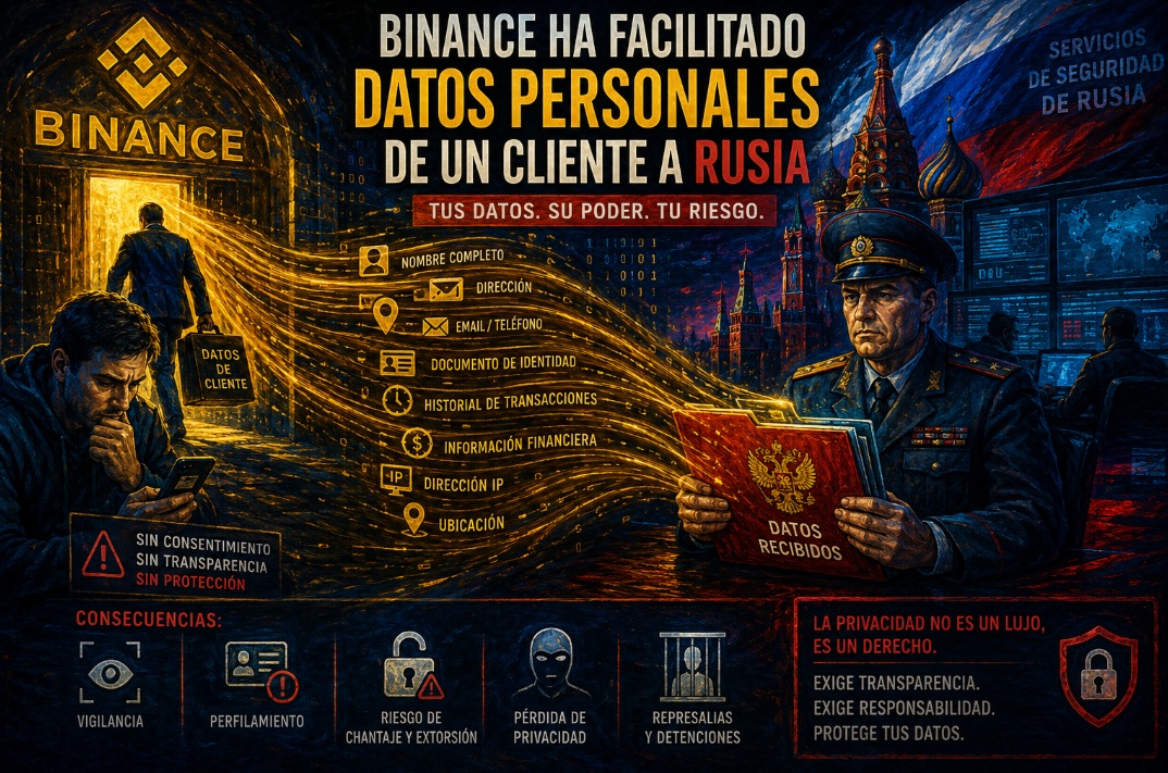 Your crypto investments are no longer anonymous: Binance has handed over a client’s personal data to Russia